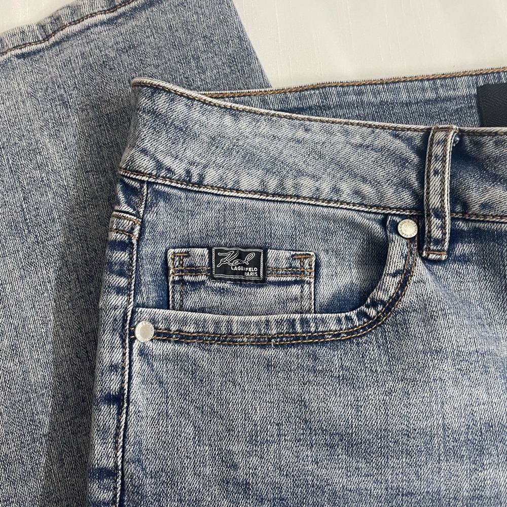 Karl Lagerfeld Paris Women’s The Cannes  Straight Leg Jeans Size 14 - Picture 4 of 16